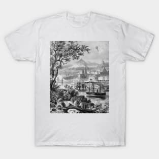 Boats and forests in the old city T-Shirt